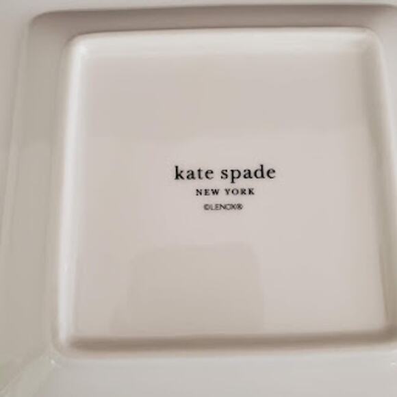 Kate Spade Lenox Christmas Red Dot Square Jewelry Tray or Table Decor - Picture 3 of 7